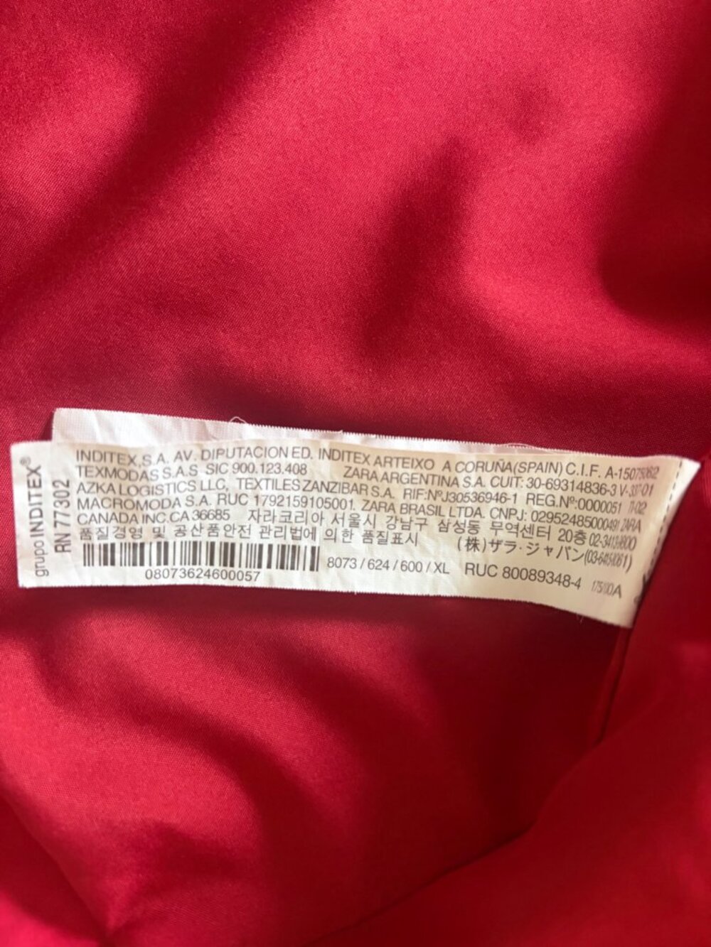 Zara Basic Red Hooded Layered Anorak Jacket XL - Picture 13 of 14